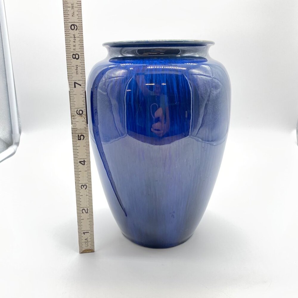 Vintage Denby Danesby Bourne Vase Electric Blue Stoneware 1930's - Picture 5 of 9